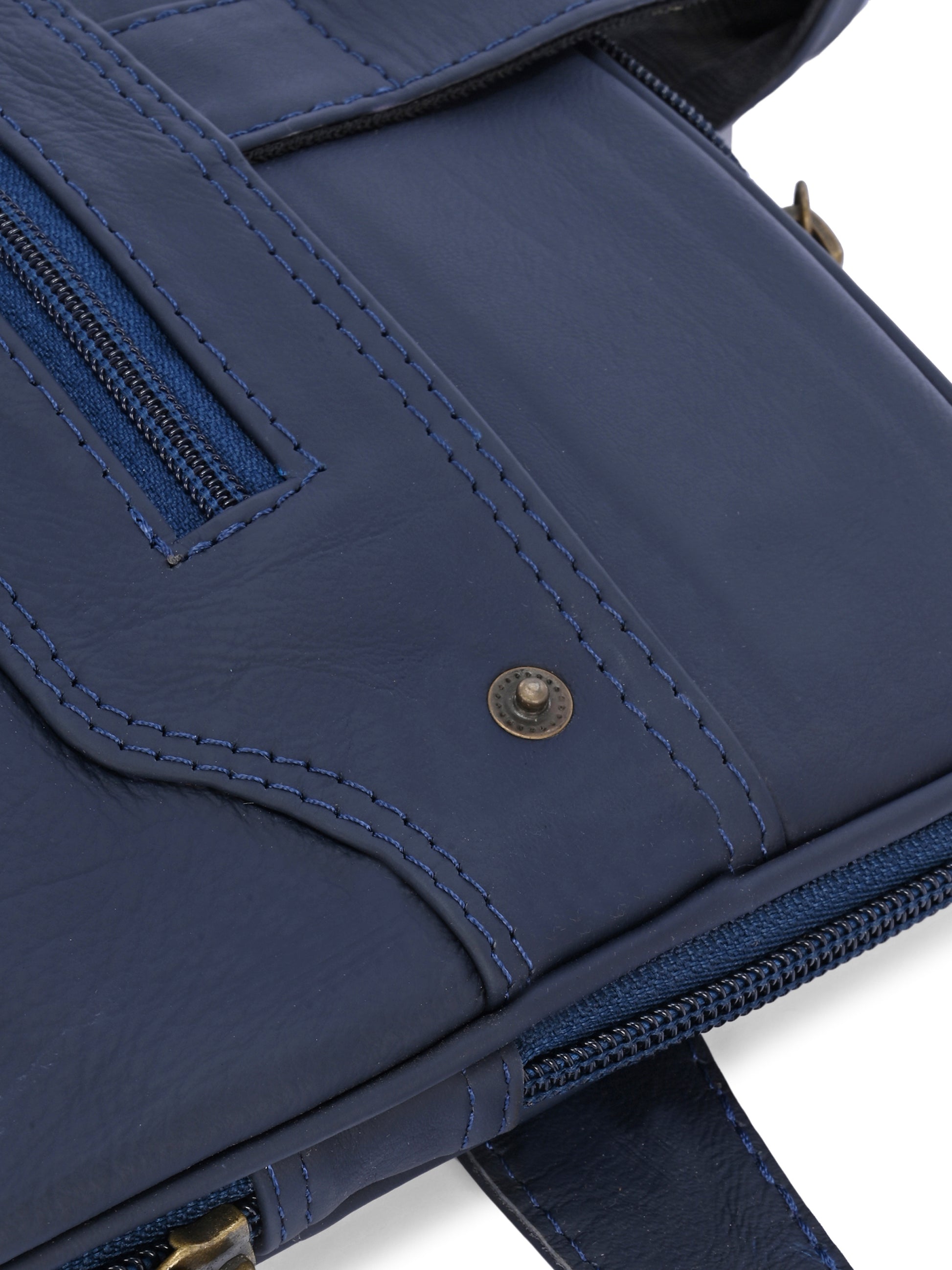 Regent Navy Leather Work Bag