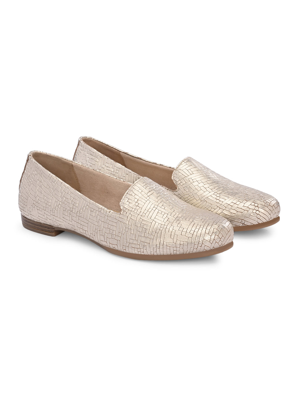 Zarina Woven Gold Heritage Loafers