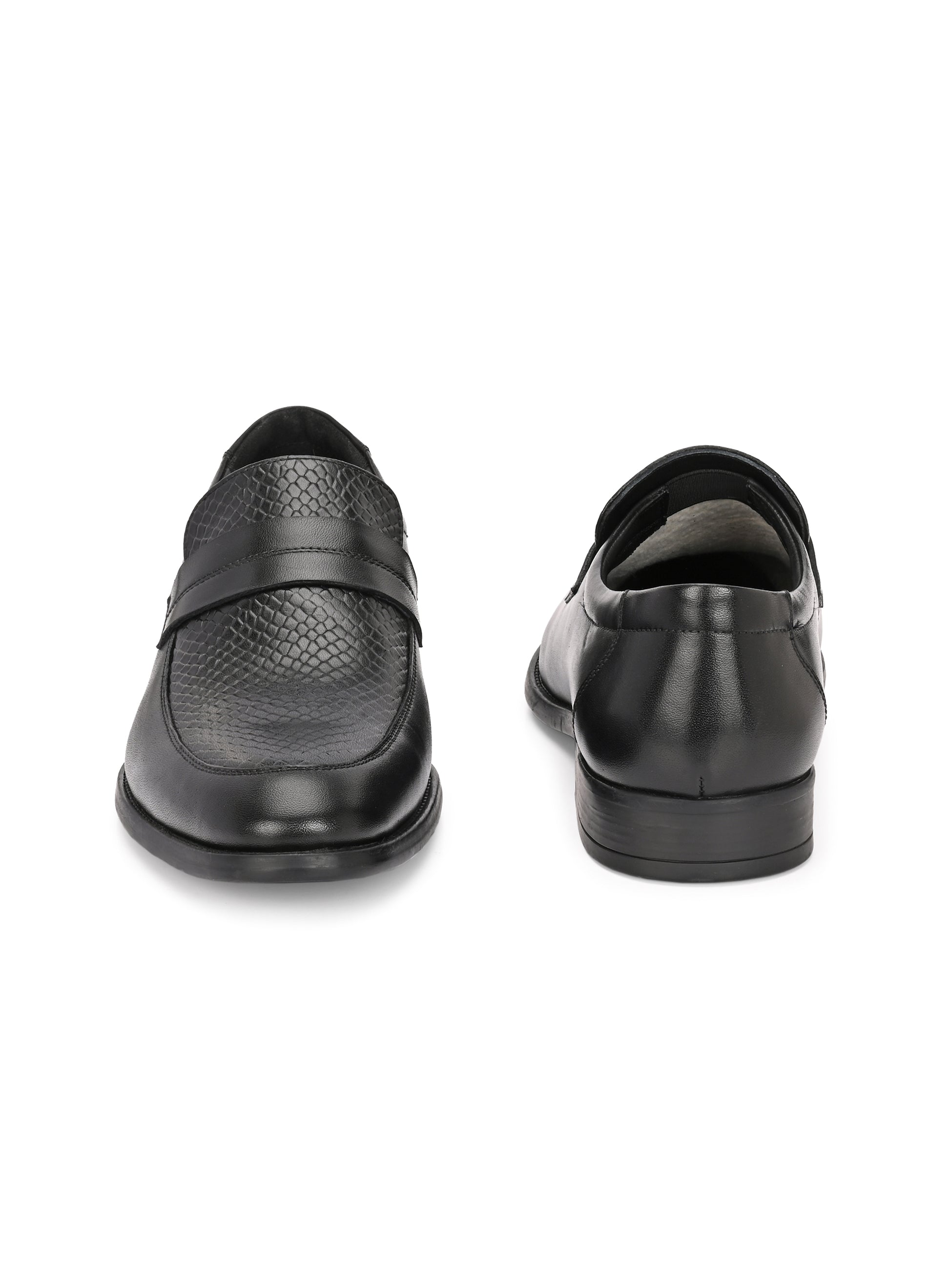 Black Royale Textured Loafers
