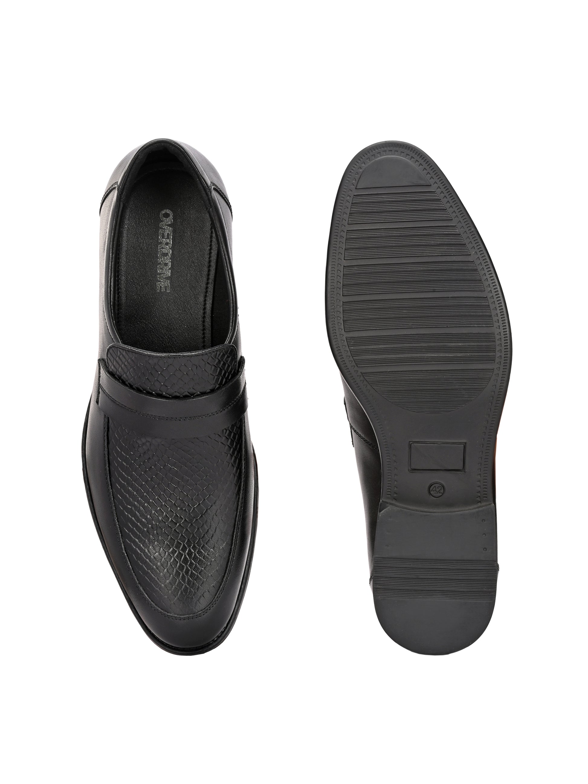 Black Royale Textured Loafers