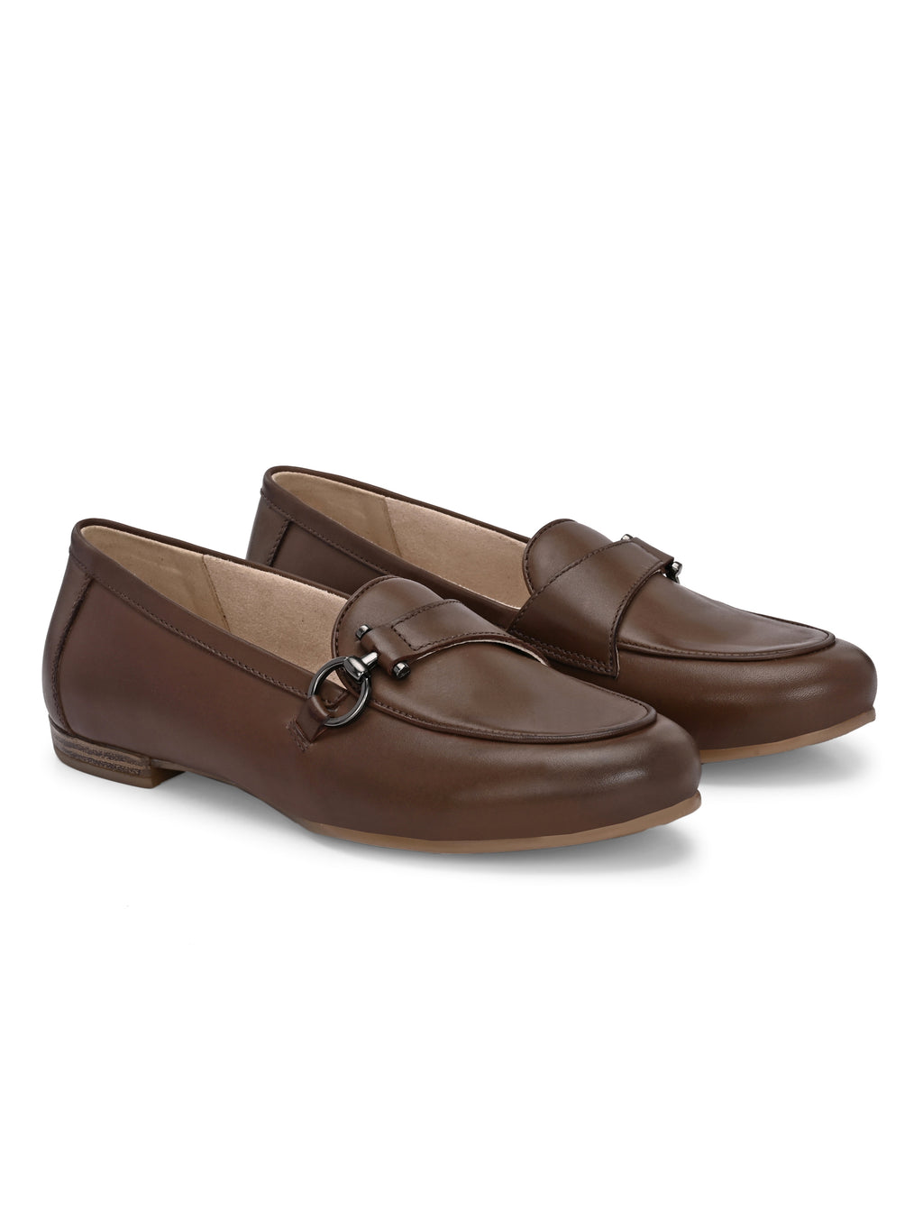 Quiet Walk – Brown Classic Leather Mocassins slip in