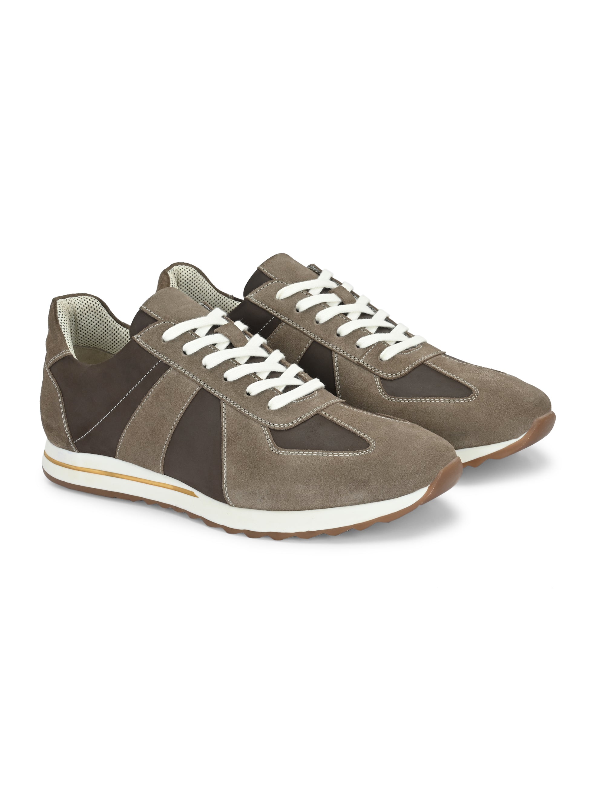 Stone grey Two-Tone Retro Runners sneakers