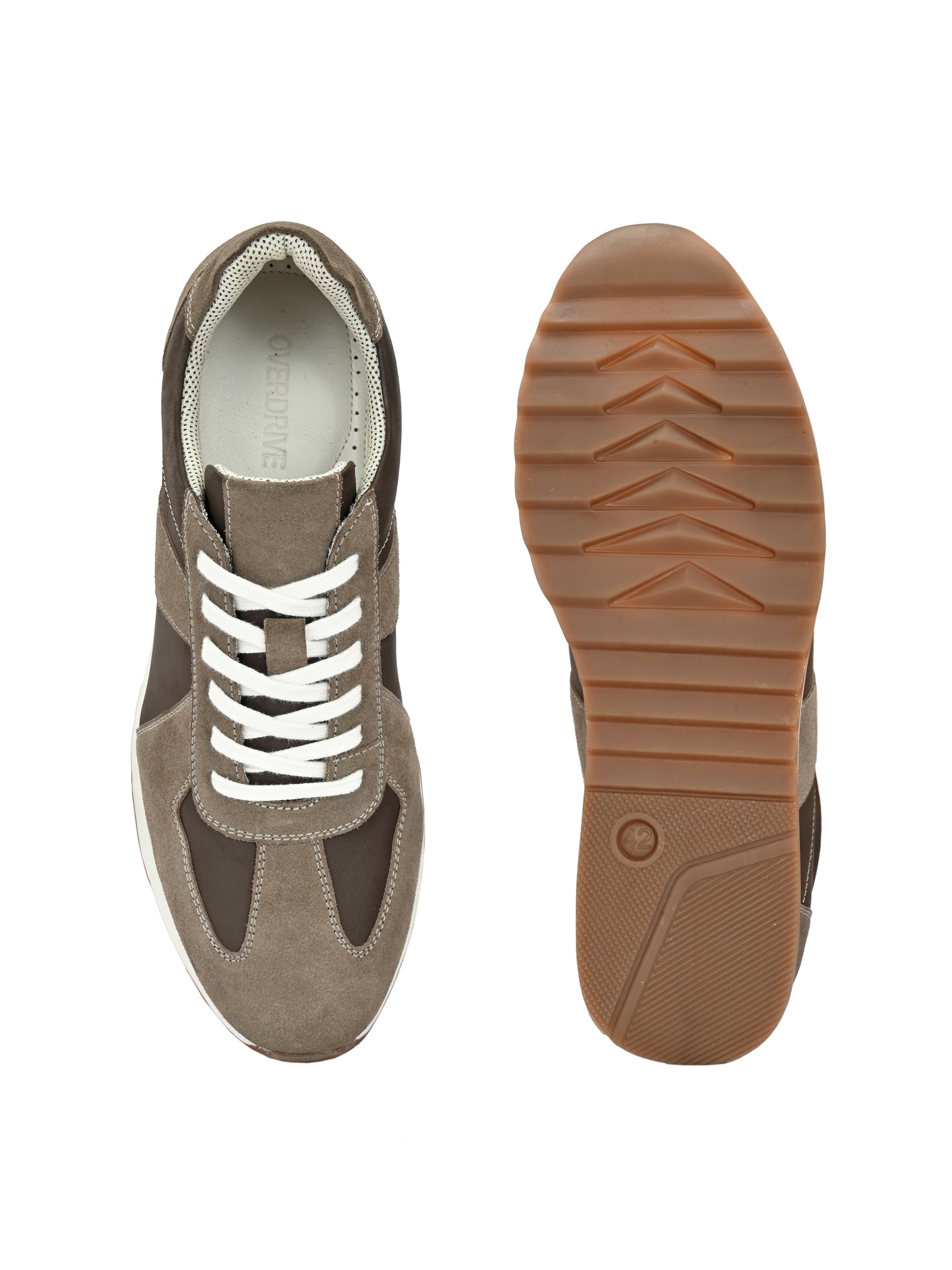 Stone grey Two-Tone Retro Runners sneakers
