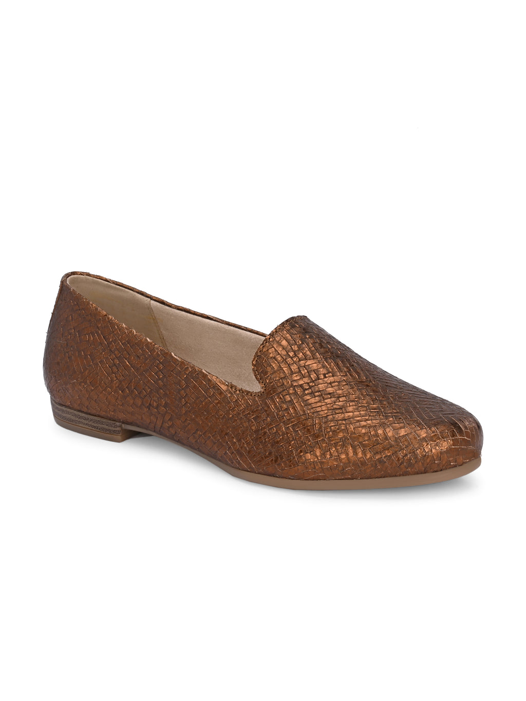 Zarina Woven Bronze Heritage Loafers
