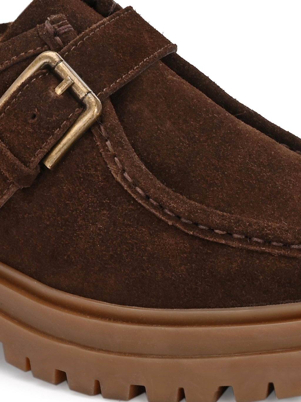 Suede Monk Strap Platform Woman Loafers