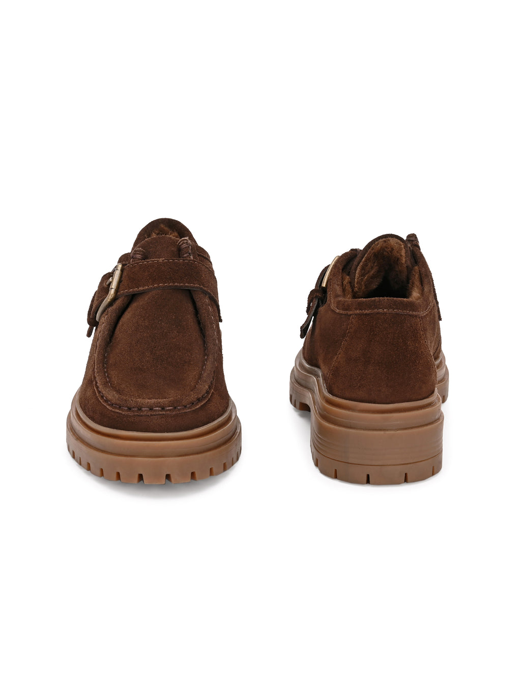 Suede Monk Strap Platform Woman Loafers