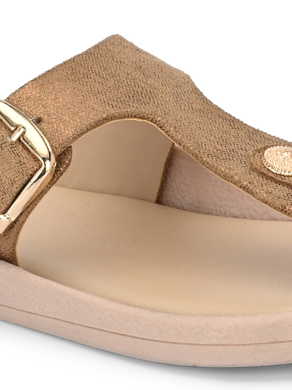 Champagne Gold Toe Ring Flats