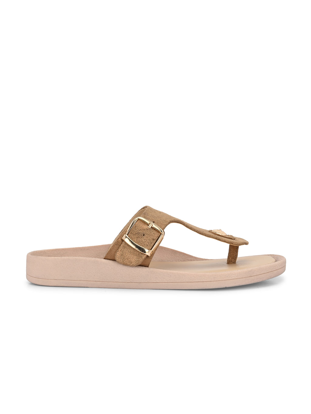 Champagne Gold Toe Ring Flats