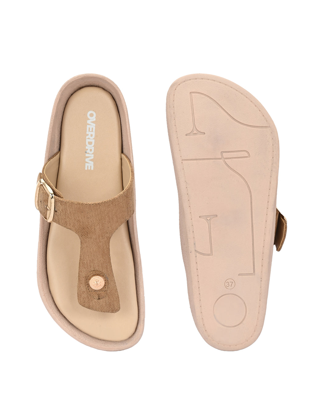 Champagne Gold Toe Ring Flats