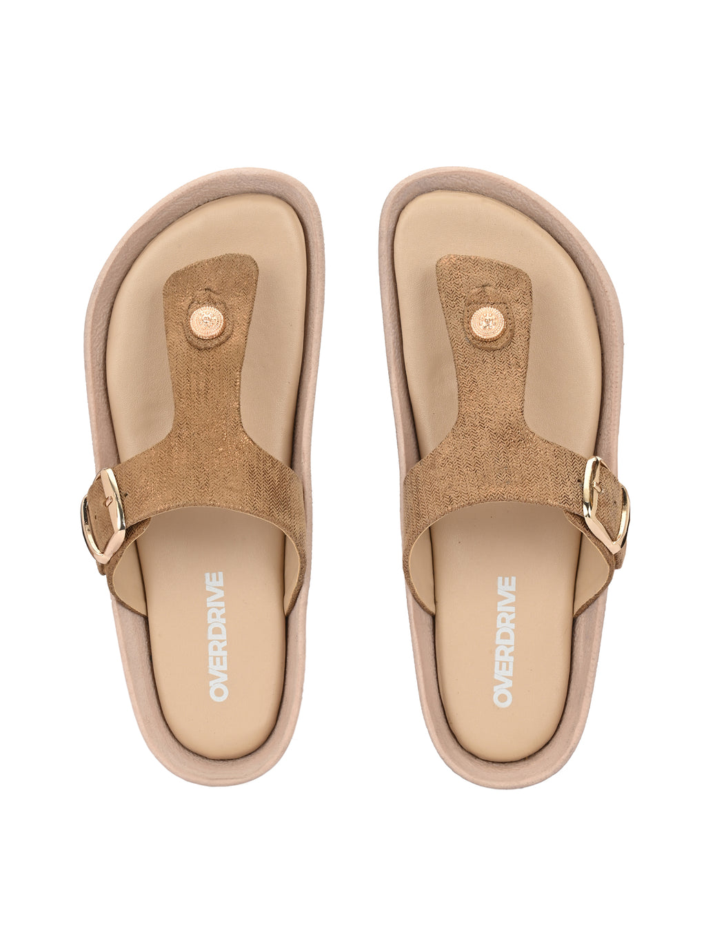 Champagne Gold Toe Ring Flats