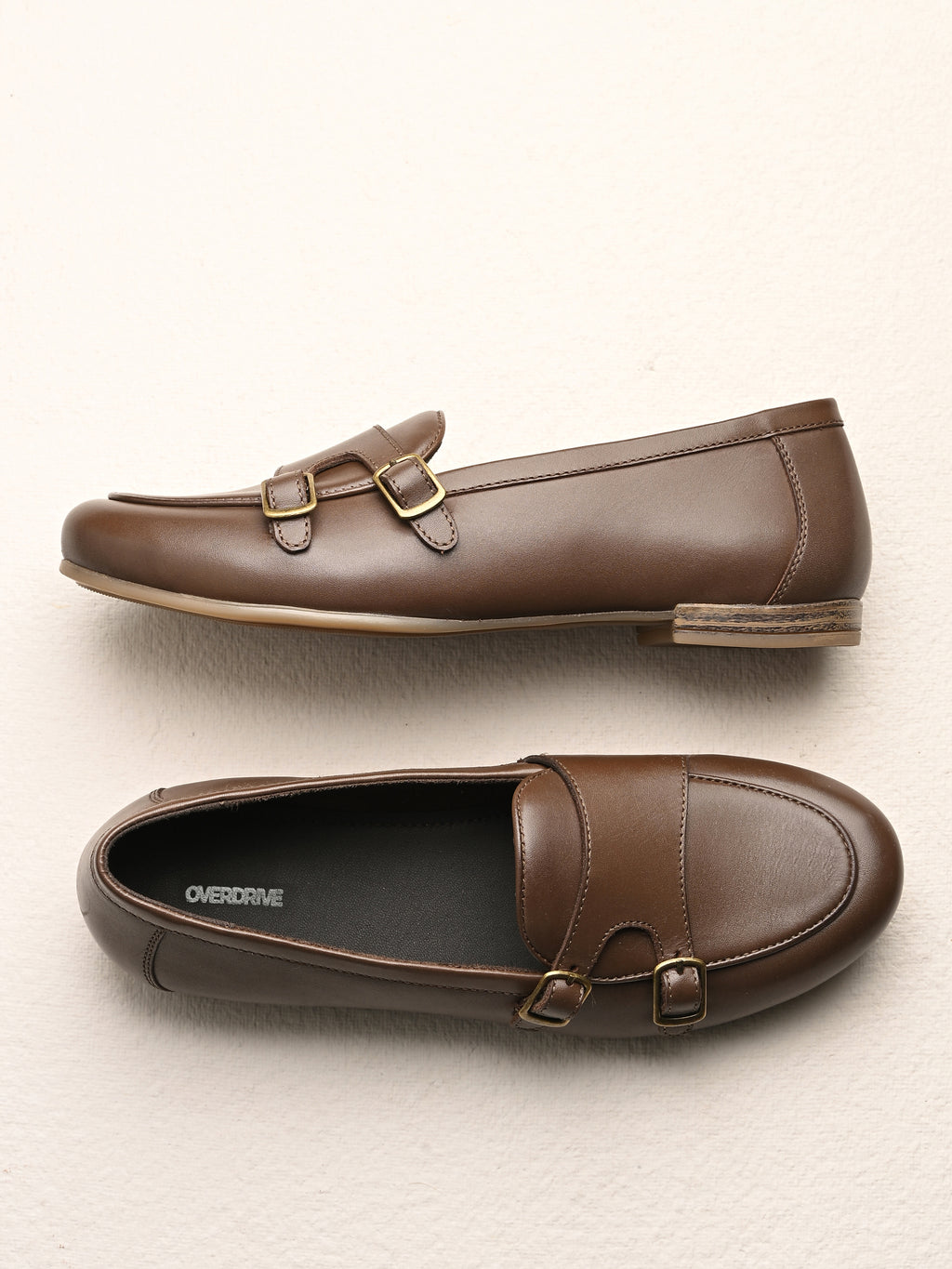 Monk Street – Brown Double-Buckle Loafers