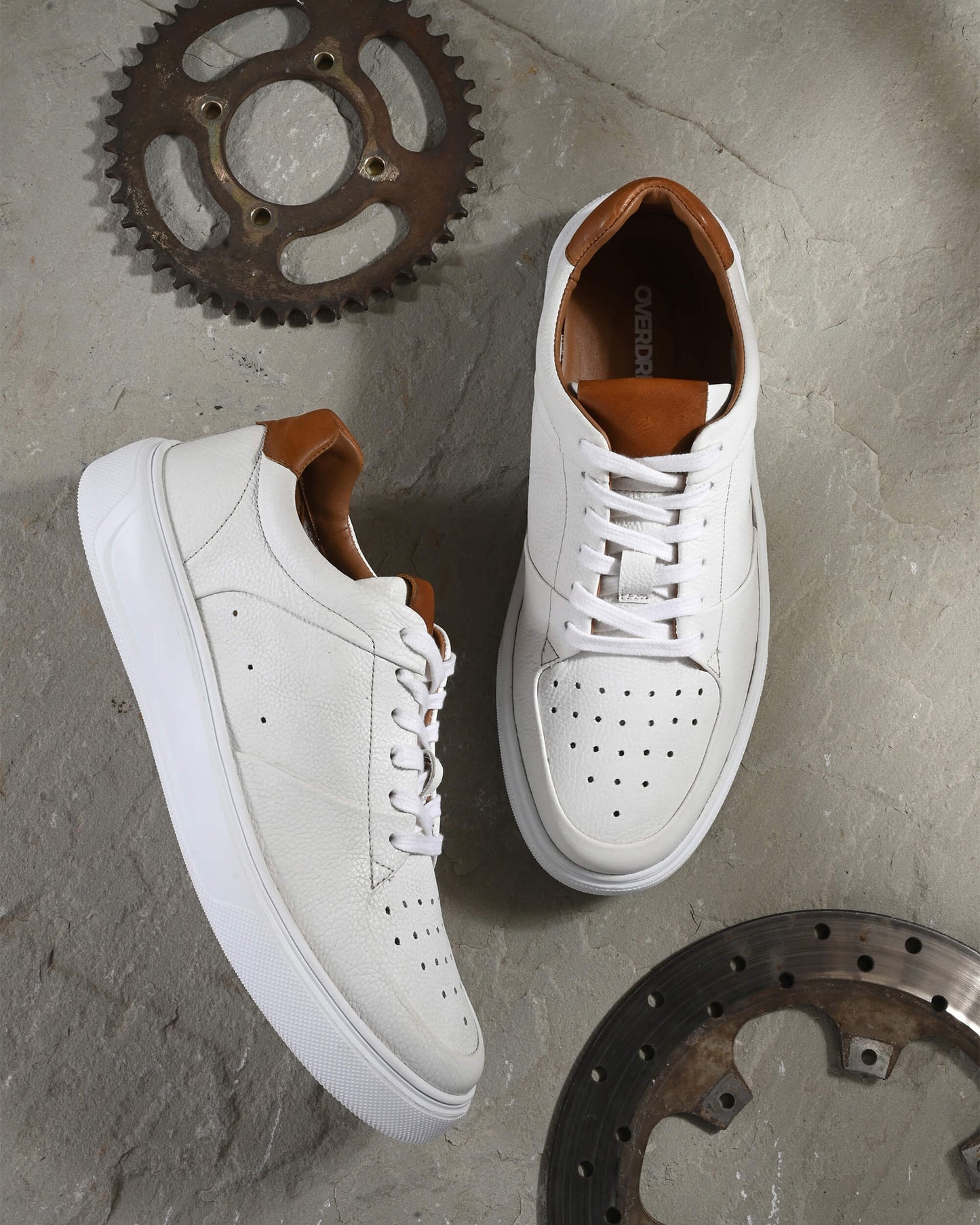Falcon Flex White Leather Sneakers