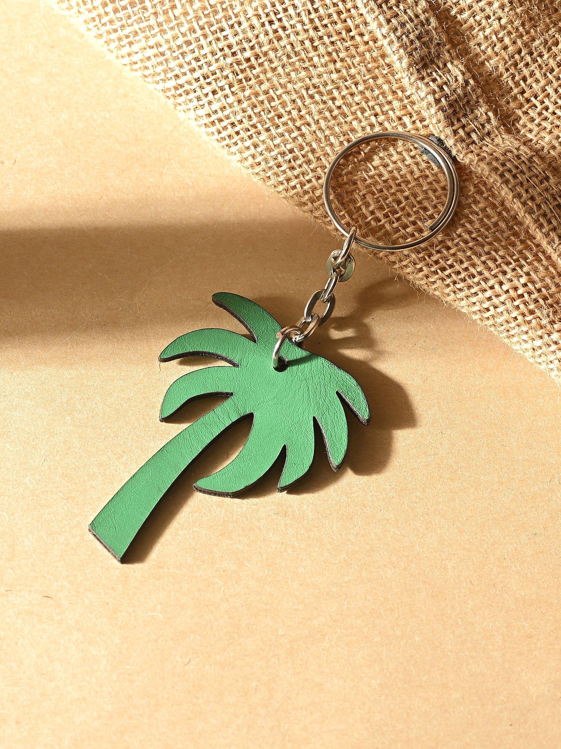 Palm Escape Leather Keychain