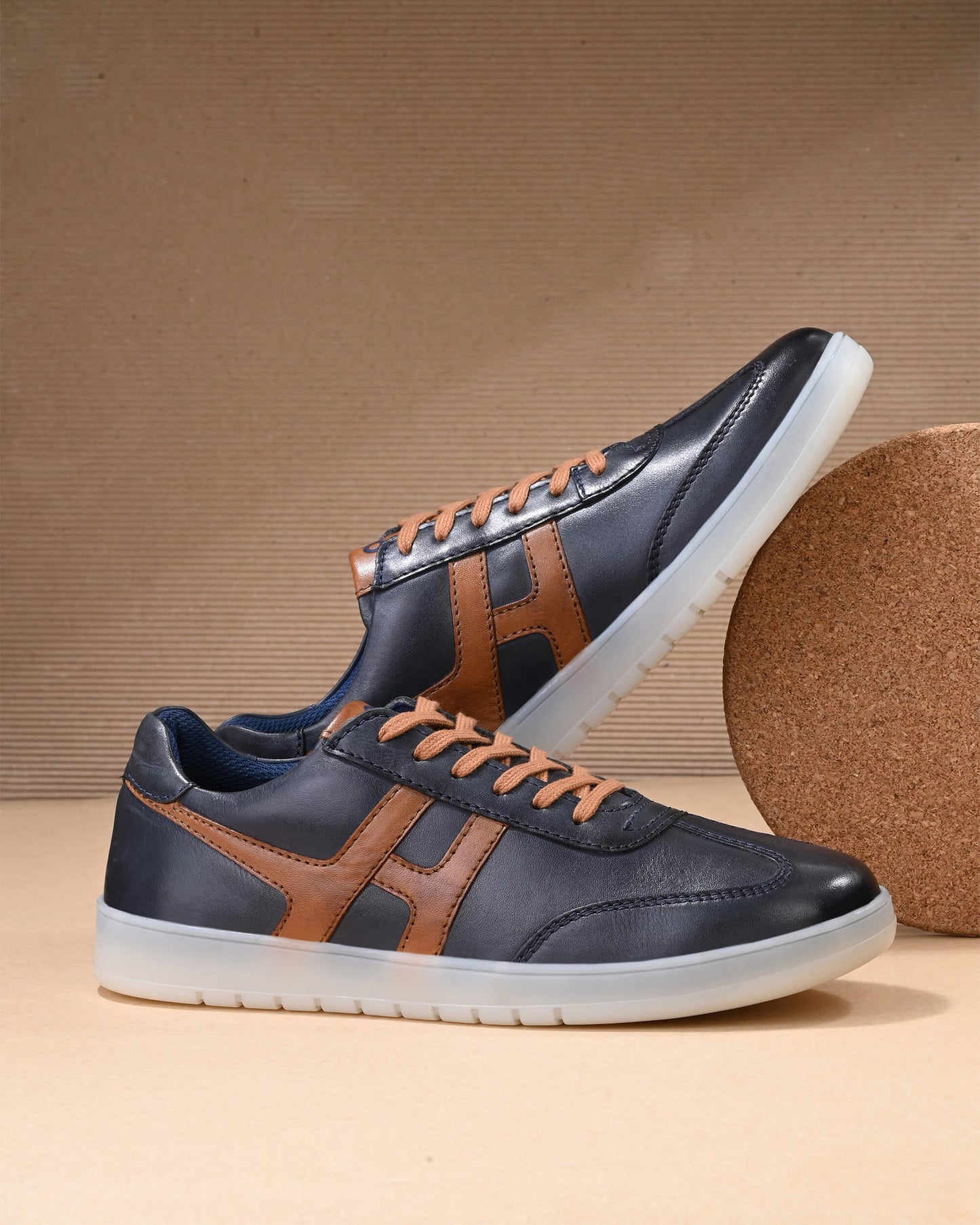 Henry Navy Leather Sneaker