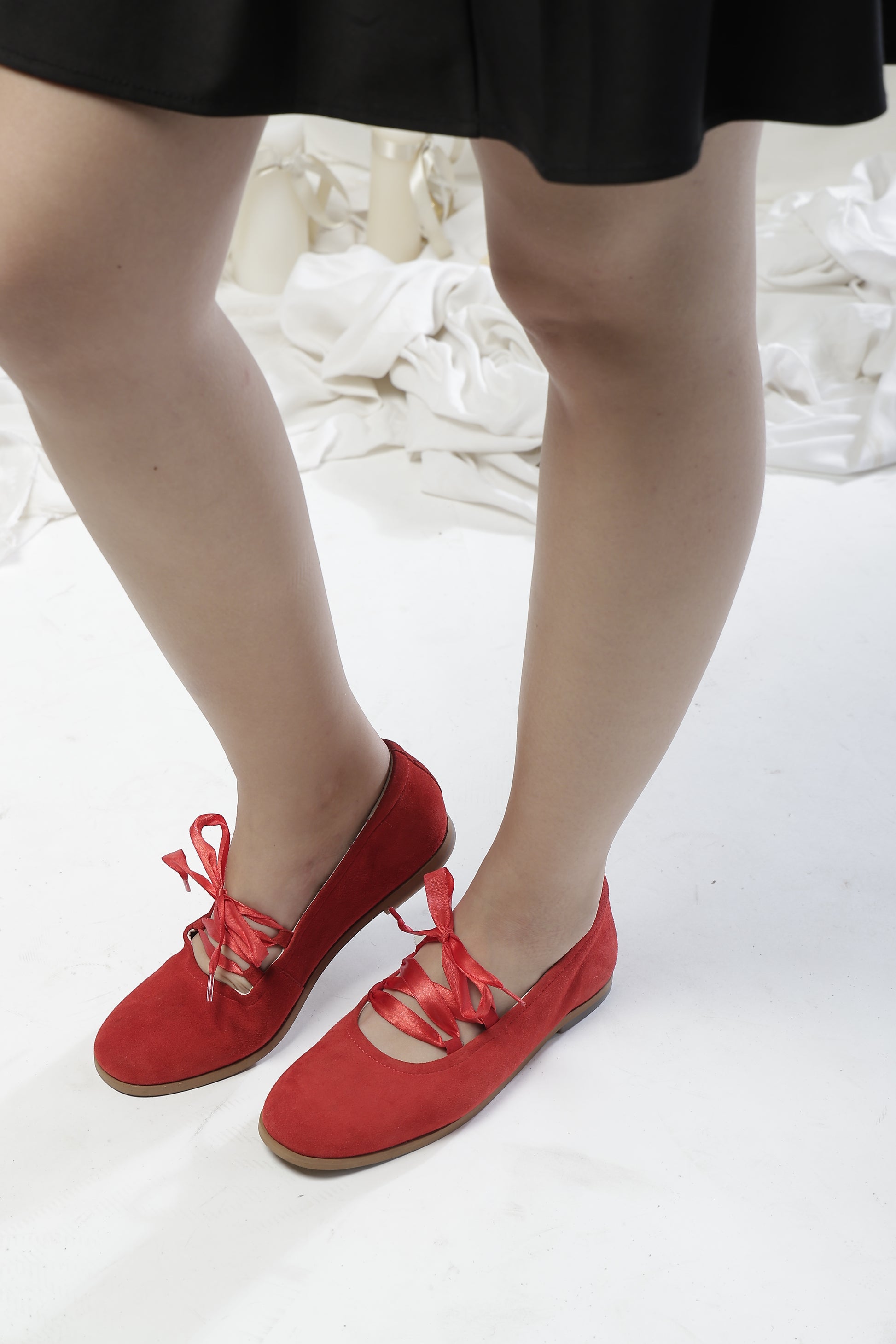 Rouge Ribbon Ballerinas