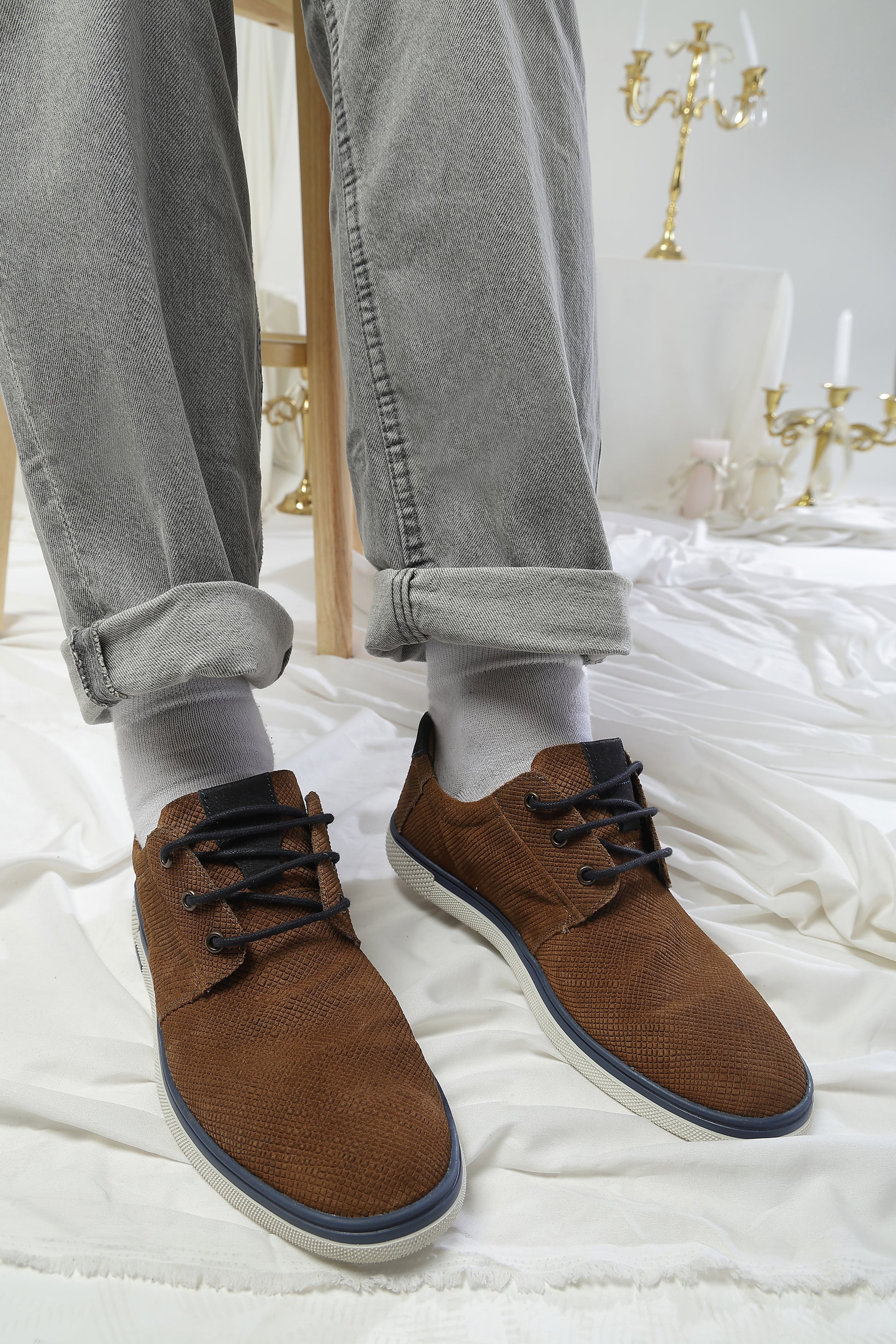 Sienna Textured Leather Sneakers