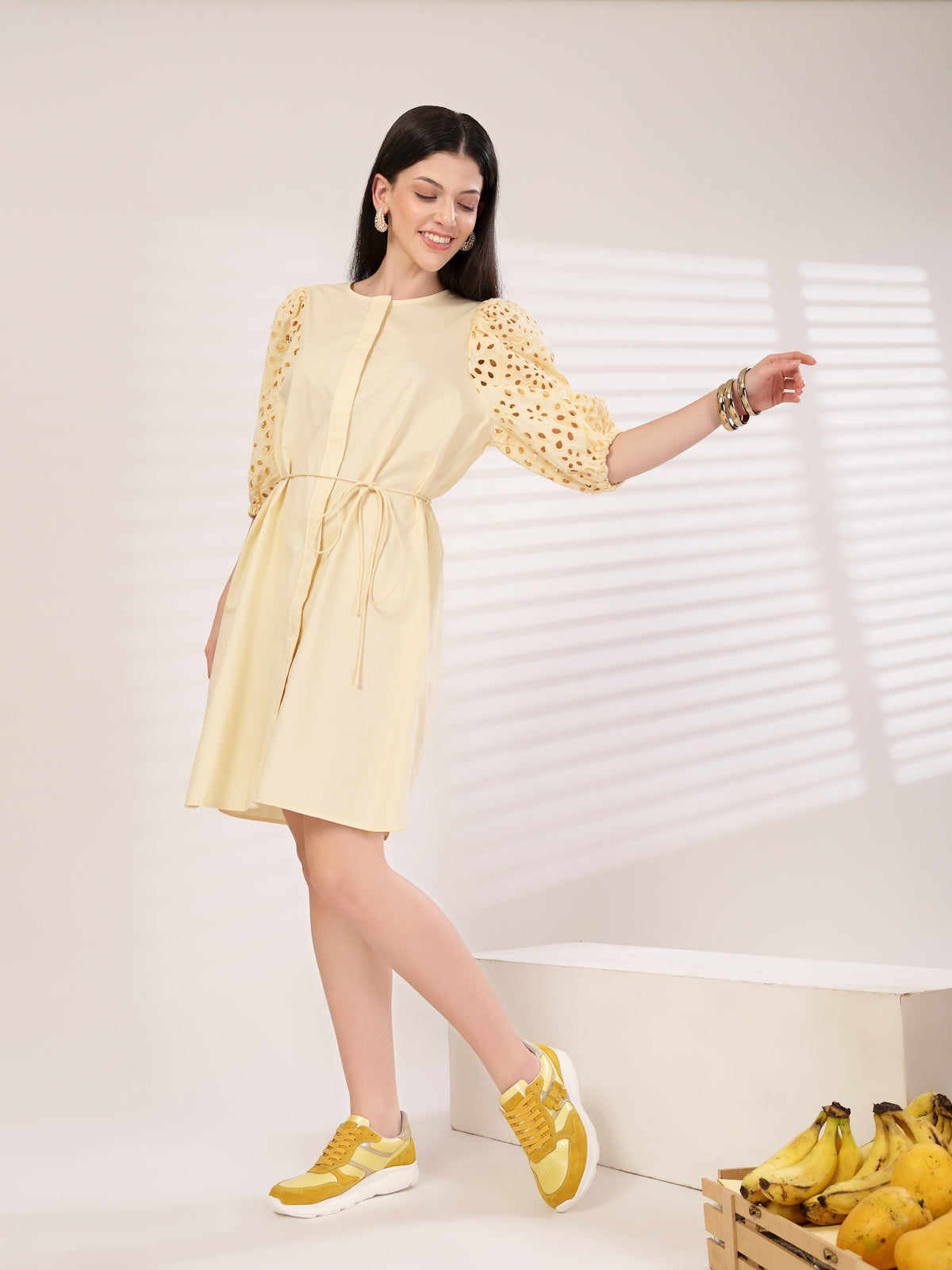Golden Mango Glow Leather Sneakers