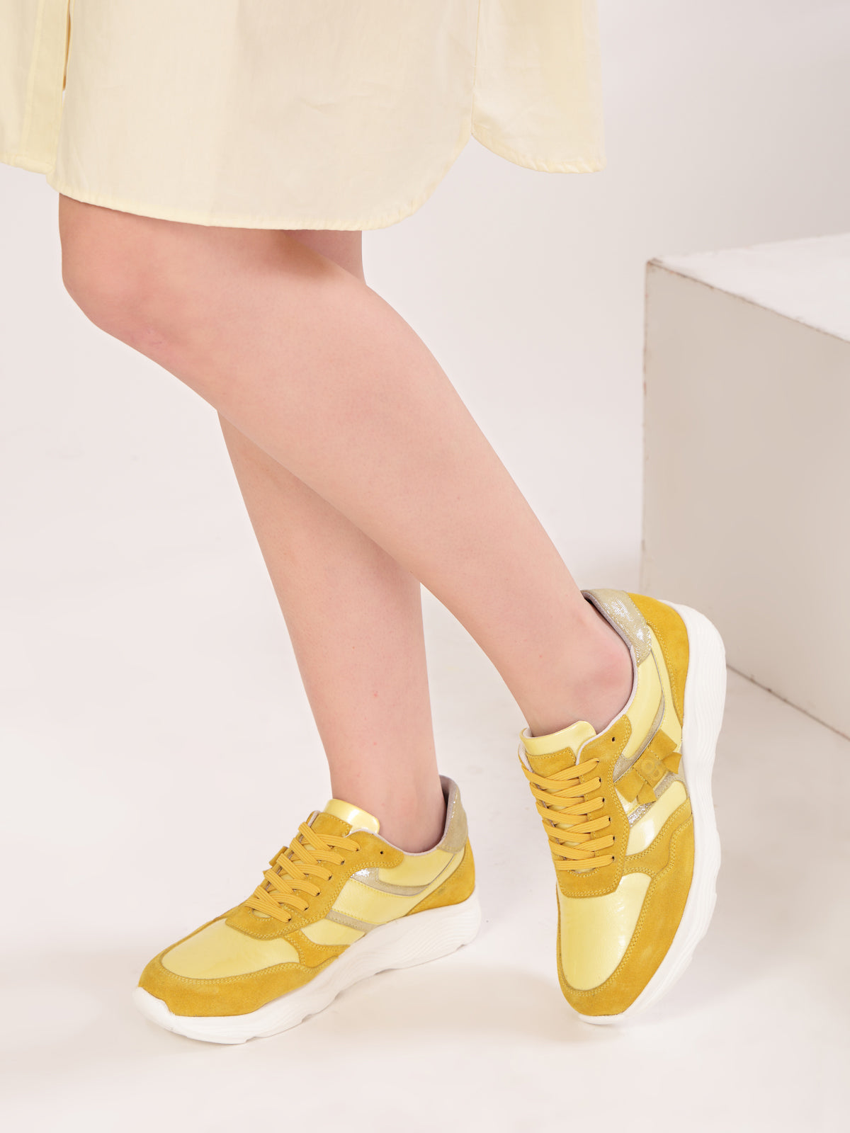 Golden Mango Glow Leather Sneakers