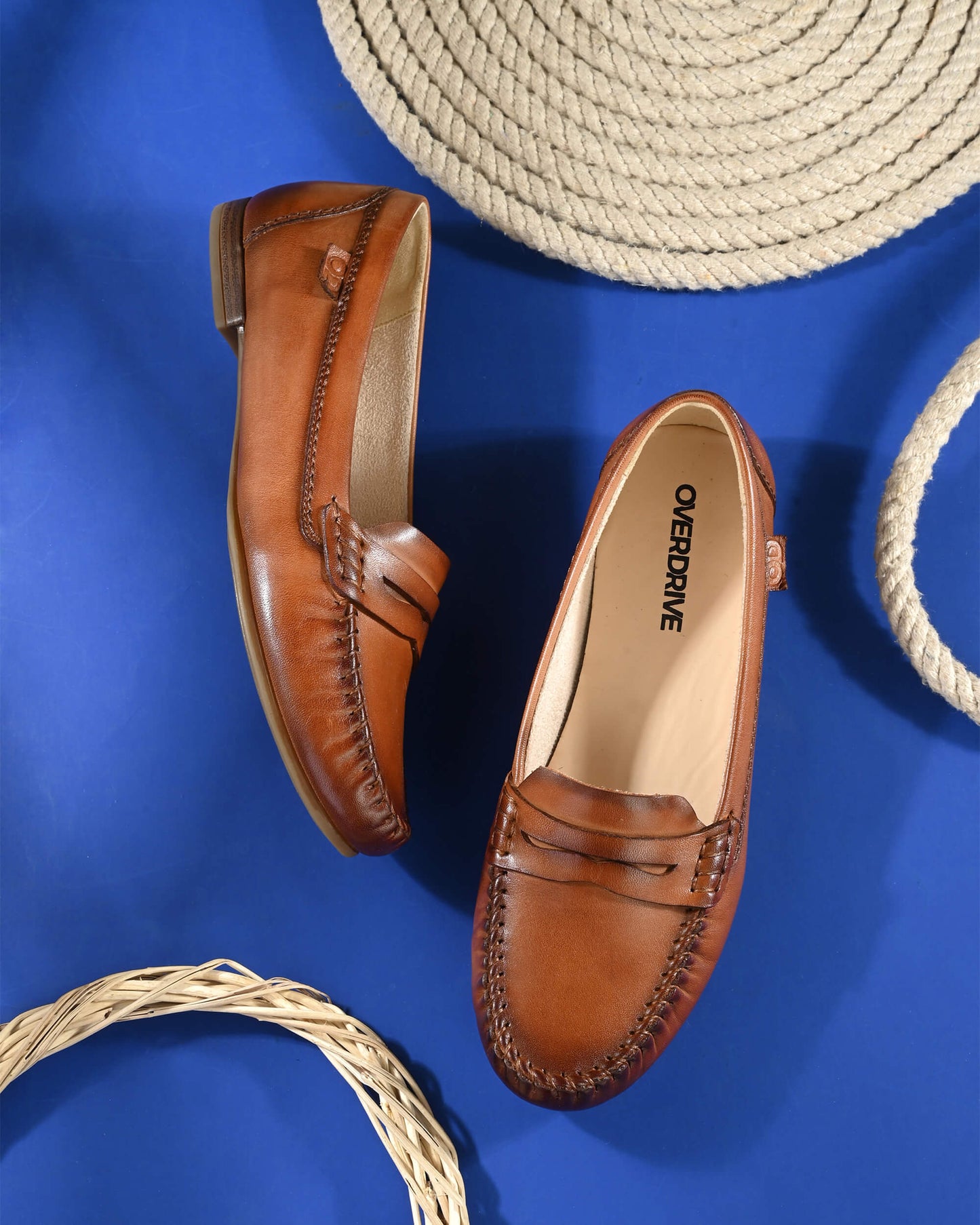 Lucy Tan Leather Moccasin