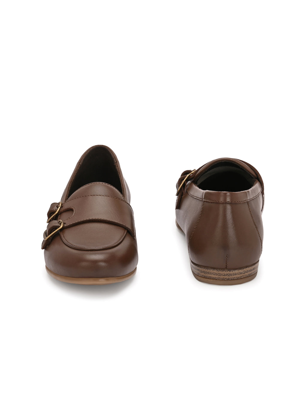Monk Street – Brown Double-Buckle Loafers