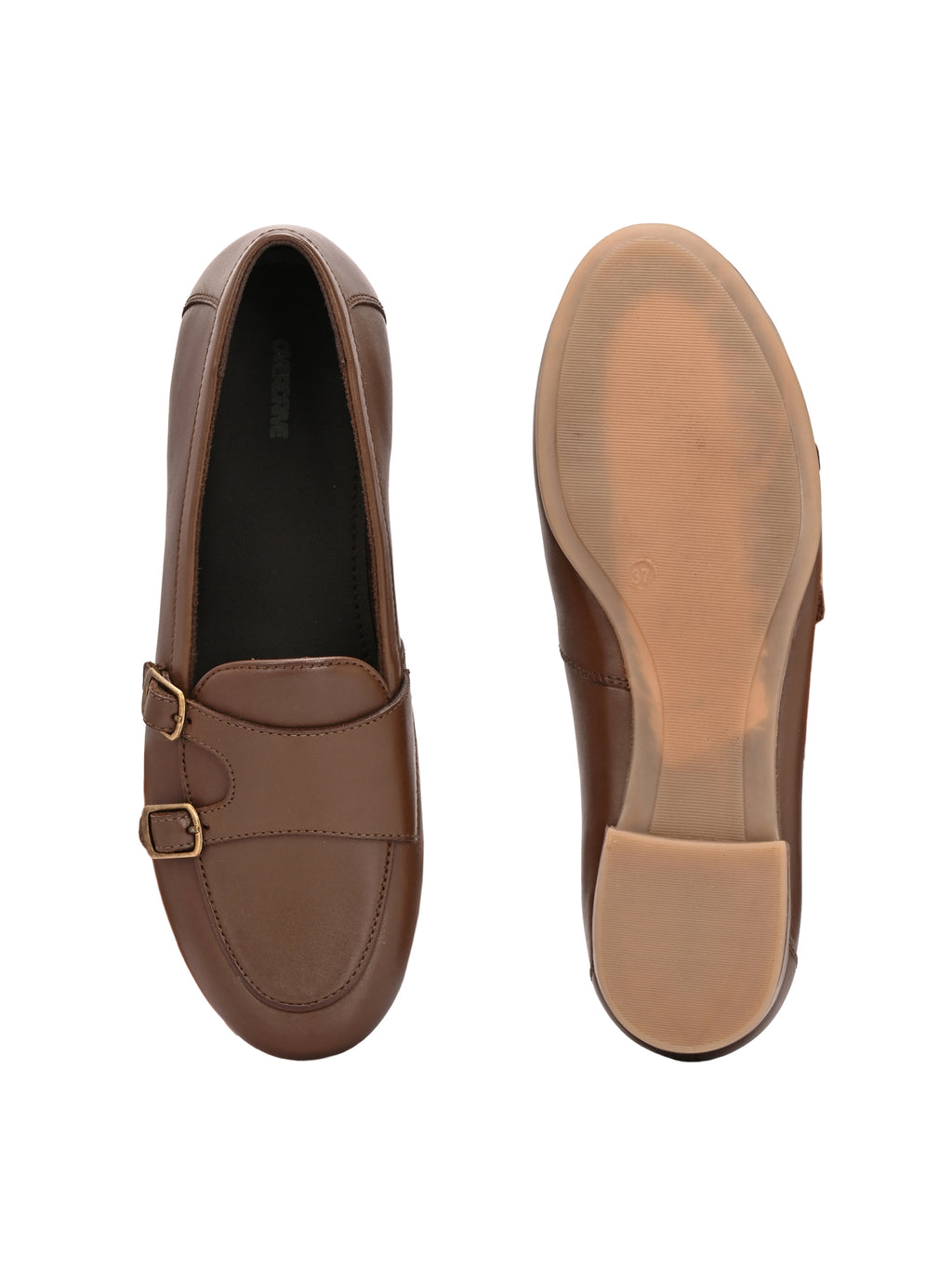Monk Street – Brown Double-Buckle Loafers