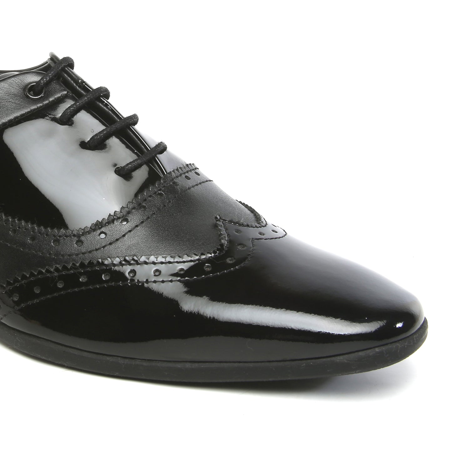 Shine On With Lace up Black Patent Shoe