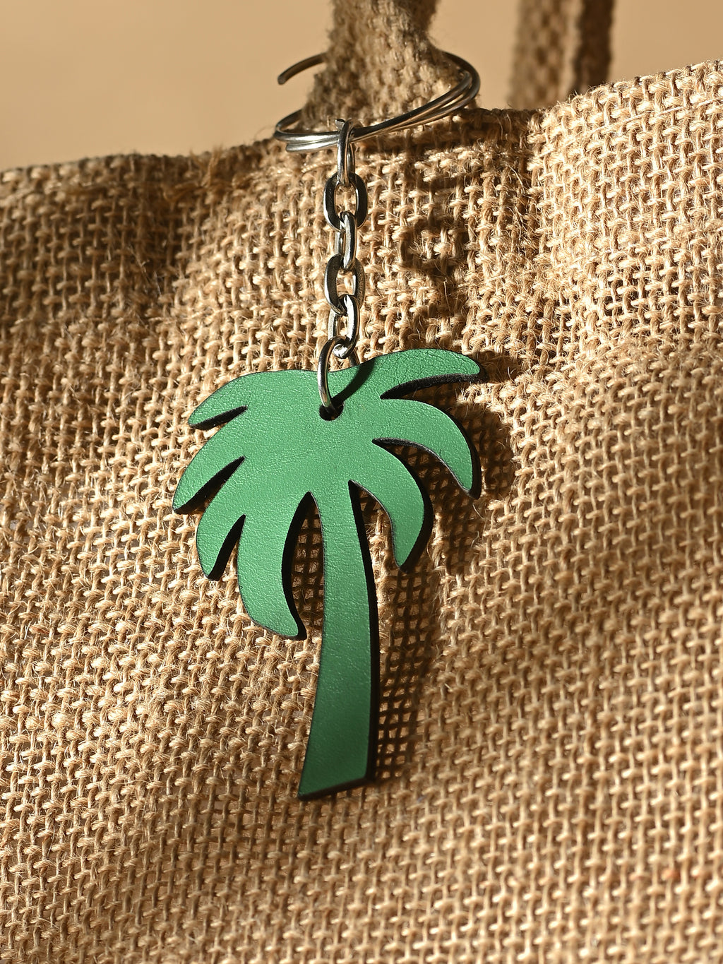 Palm Escape Leather Keychain