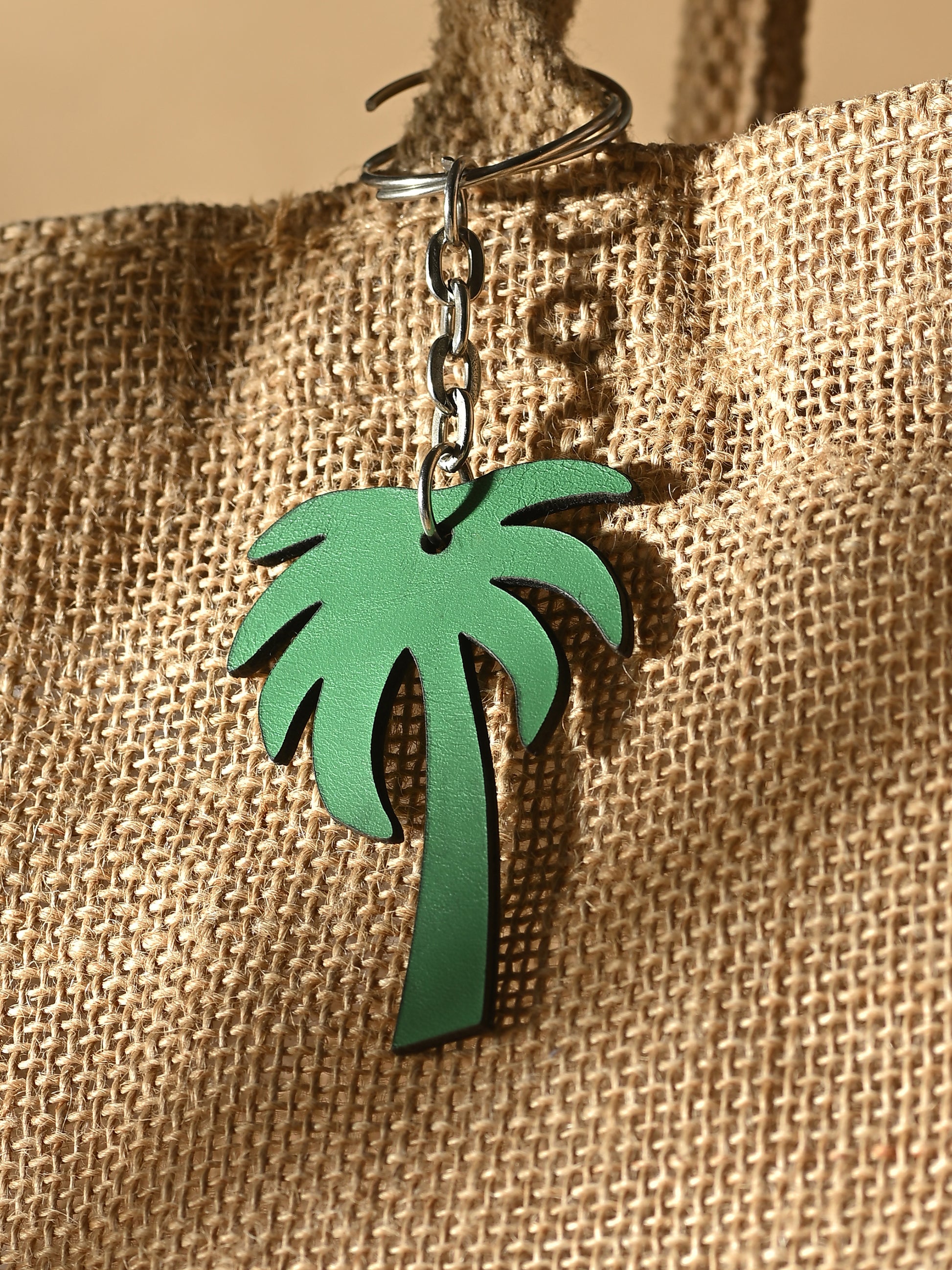 Palm Escape Leather Keychain