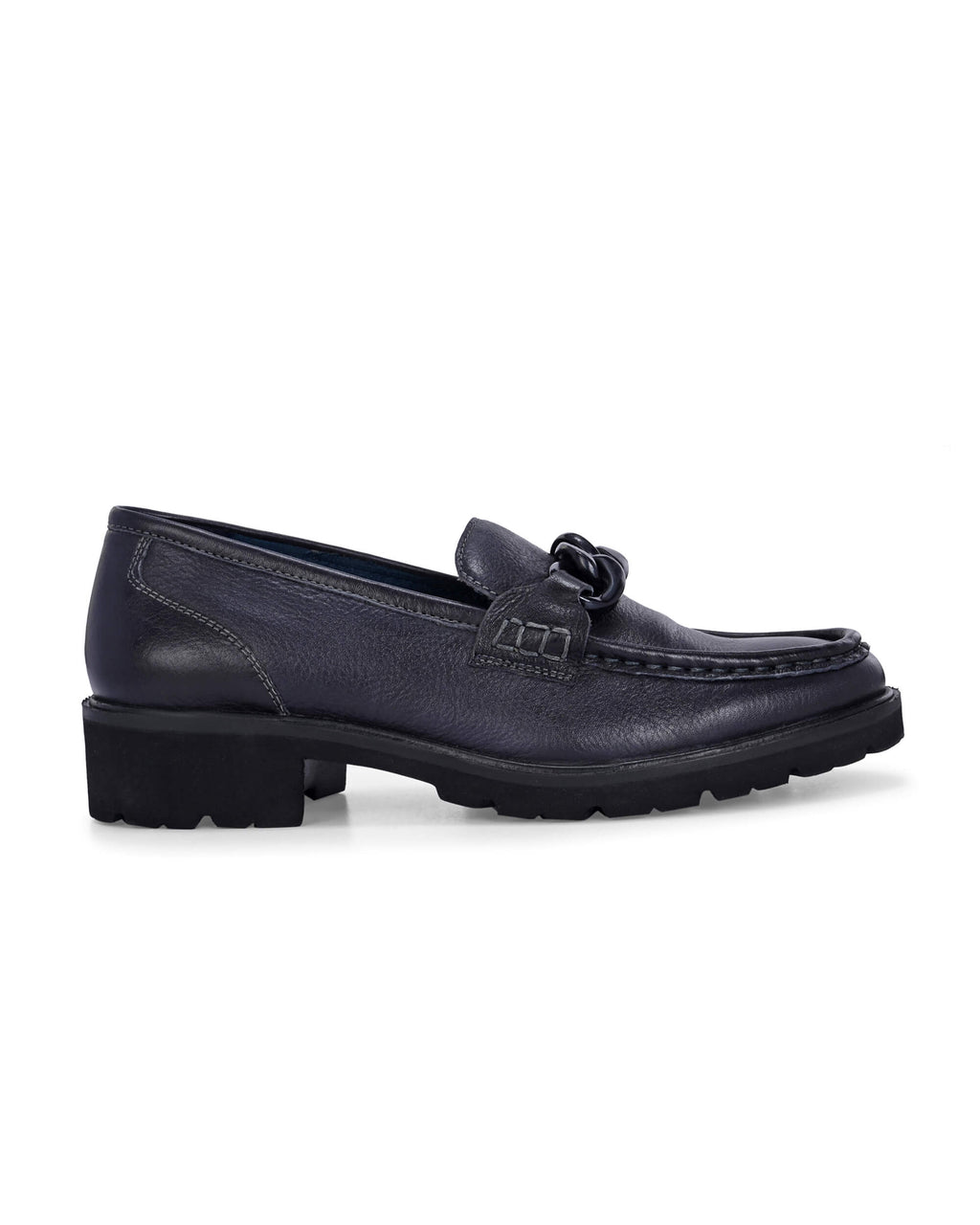 Pelle Perfetta Navy Leather Moccasin