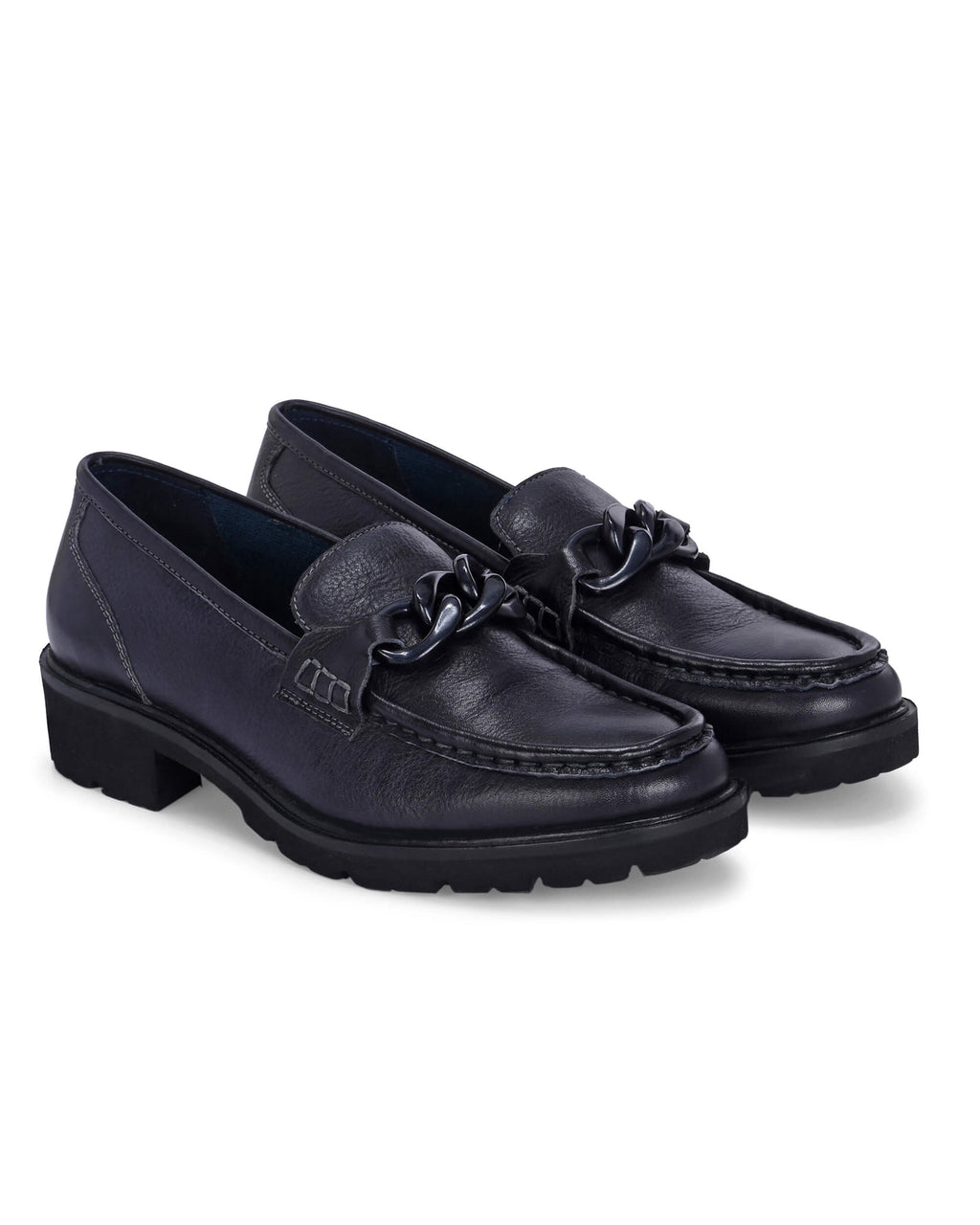 Pelle Perfetta Navy Leather Moccasin