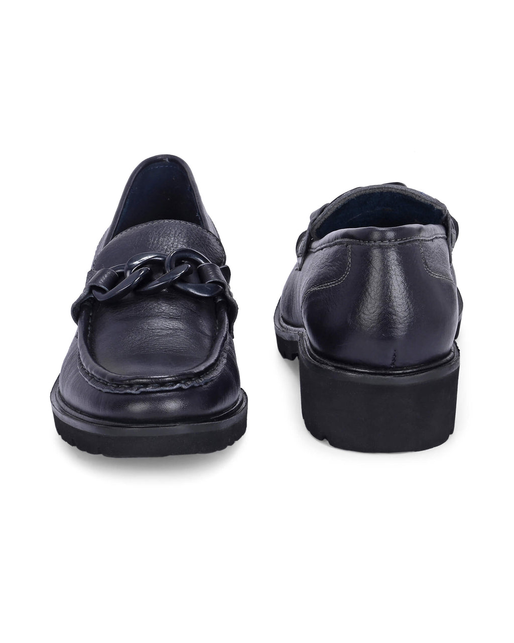 Pelle Perfetta Navy Leather Moccasin