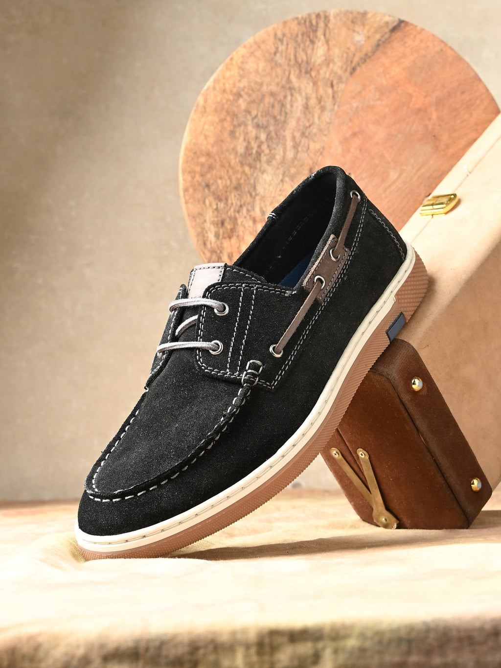 Drift Black Suede Boat Shoes