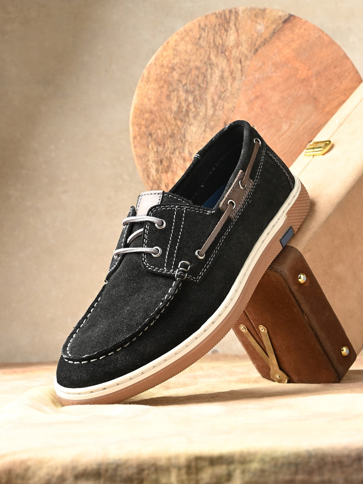 Drift Black Suede Boat Shoes