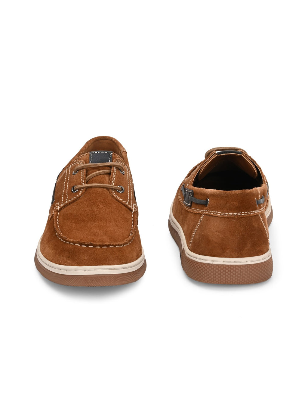 Overdrive Drift Tan Premium Leather Suede Boat Shoes For Men