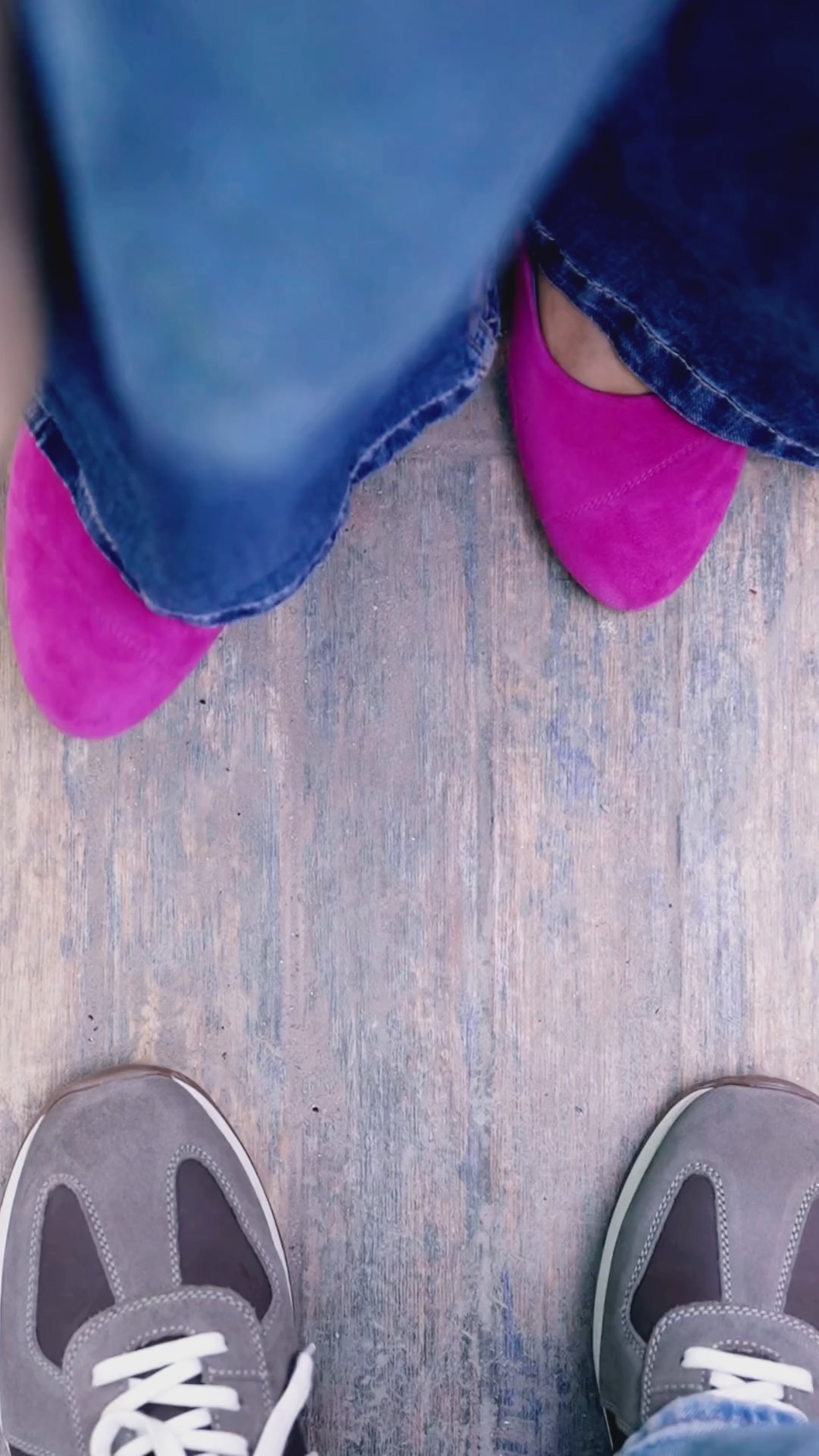 Fuchsia Pop Suede Ballerinas