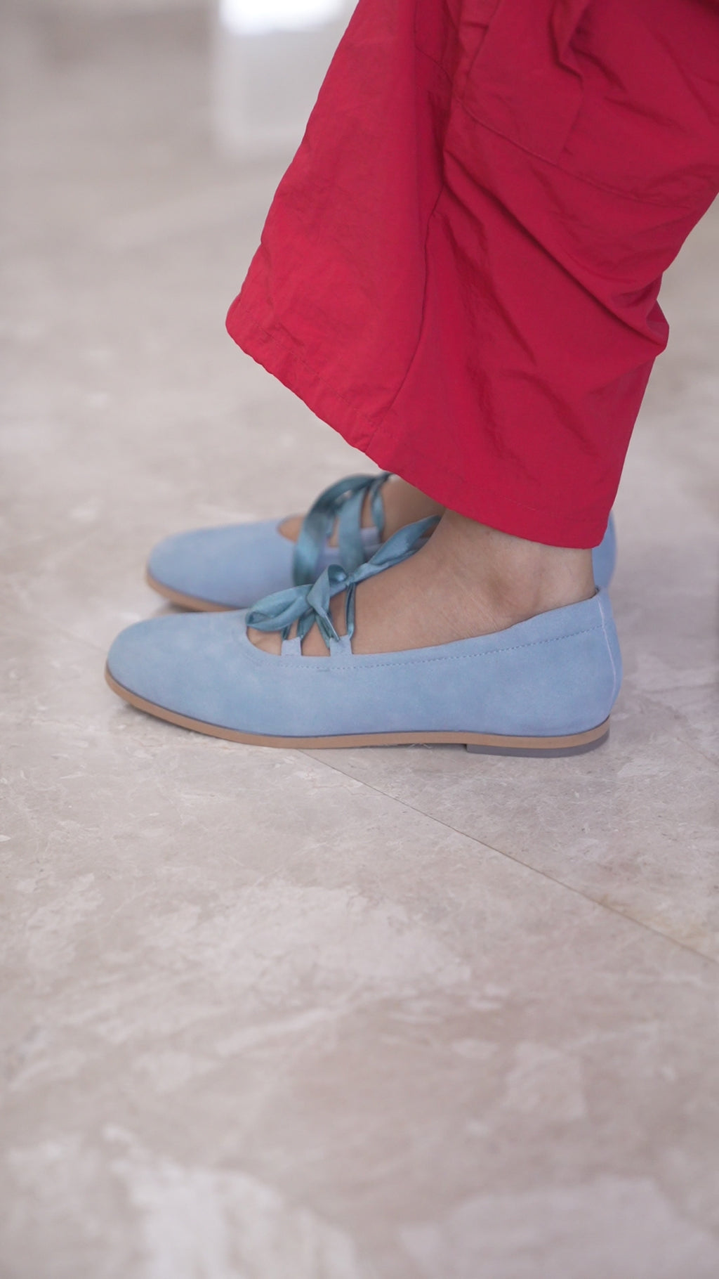 Powder Blue Ribbon Ballerinas