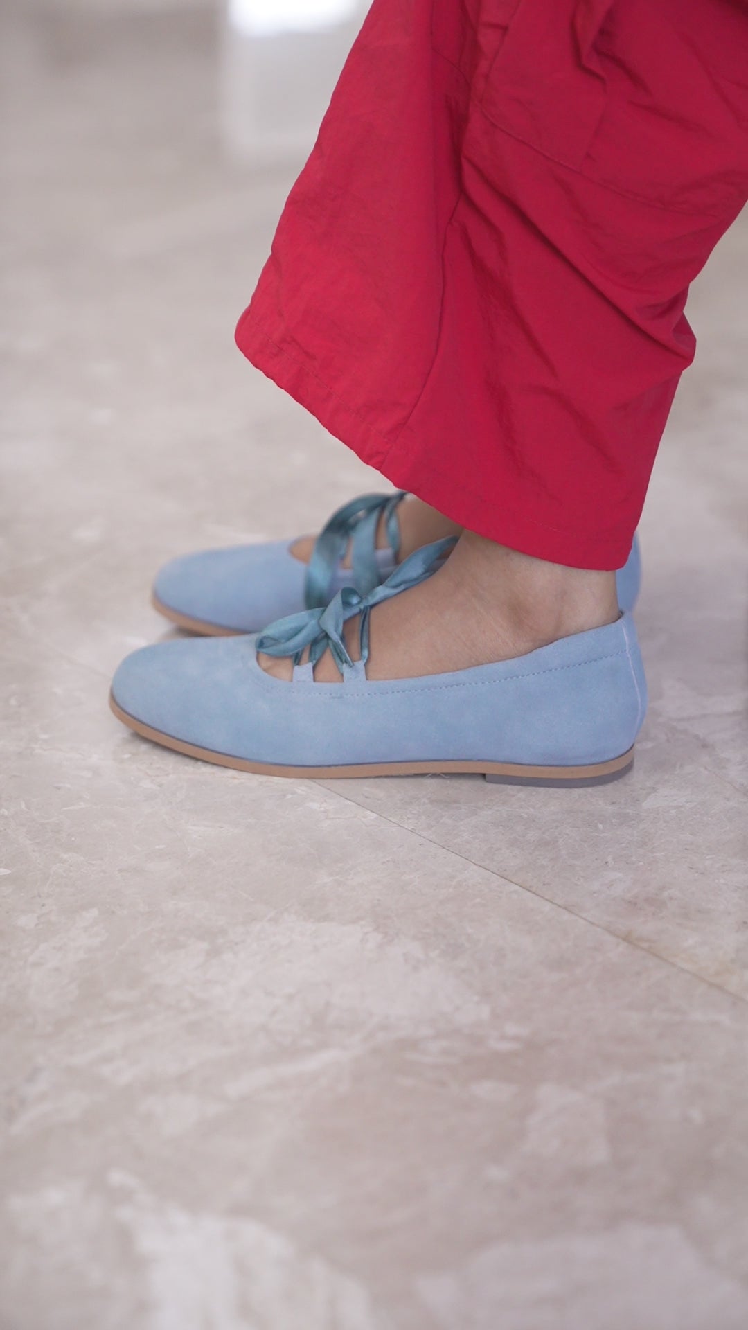 Powder Blue Ribbon Ballerinas