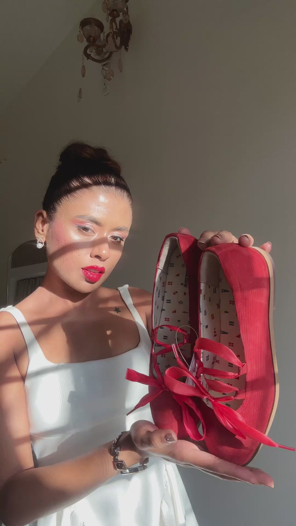 Rouge Ribbon Ballerinas