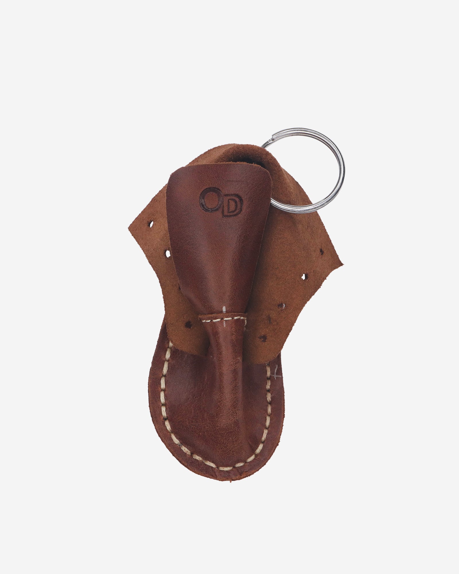 Cacao Leather Boot Key Ring