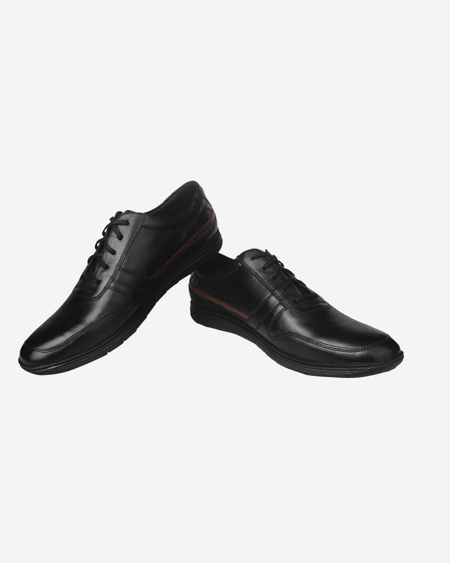 Black Aden Casual Lace Up Shoe