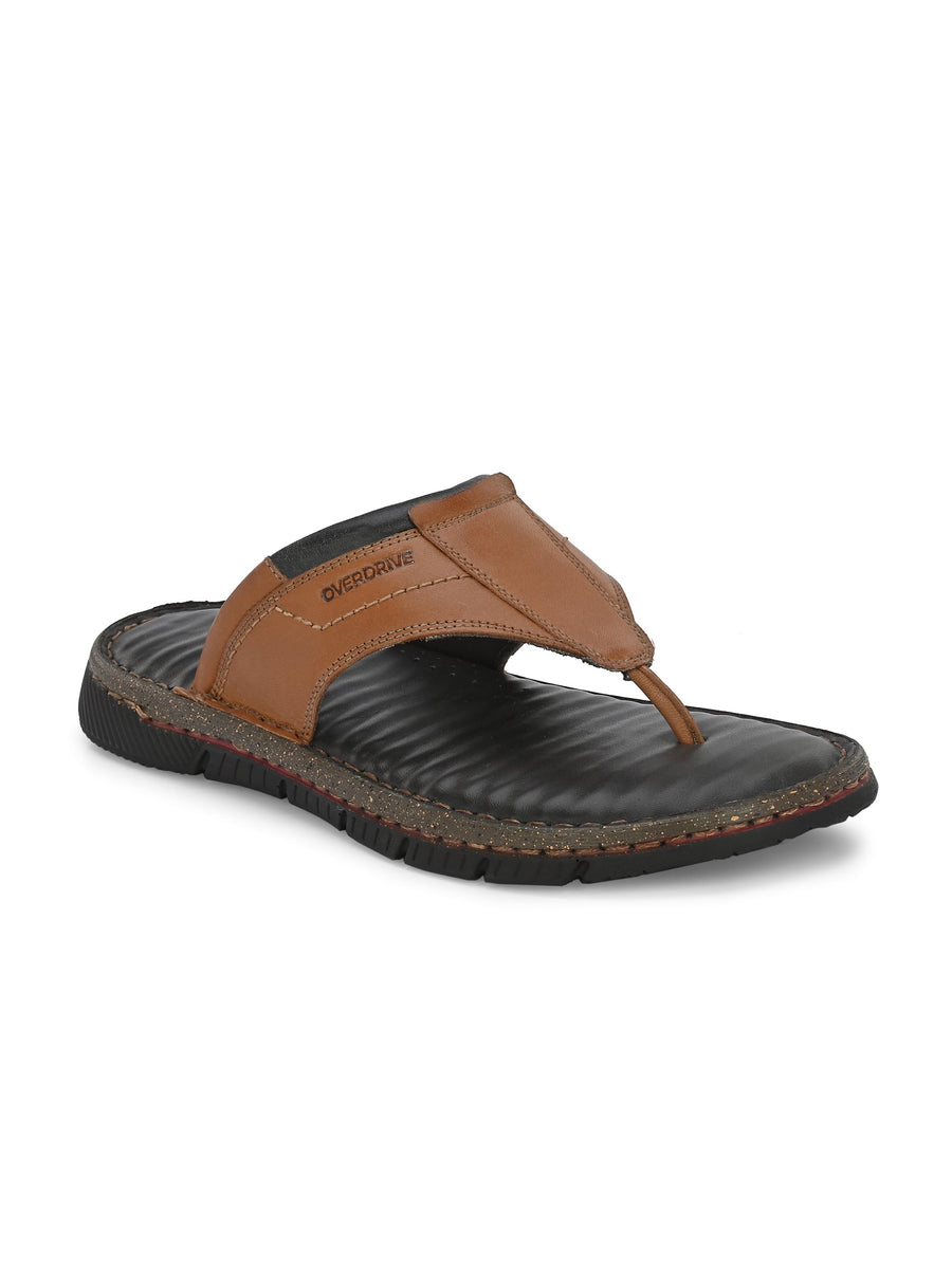 Overdrive Reworked Classic Hakuna Matata Brown Sandal Slipper For Men