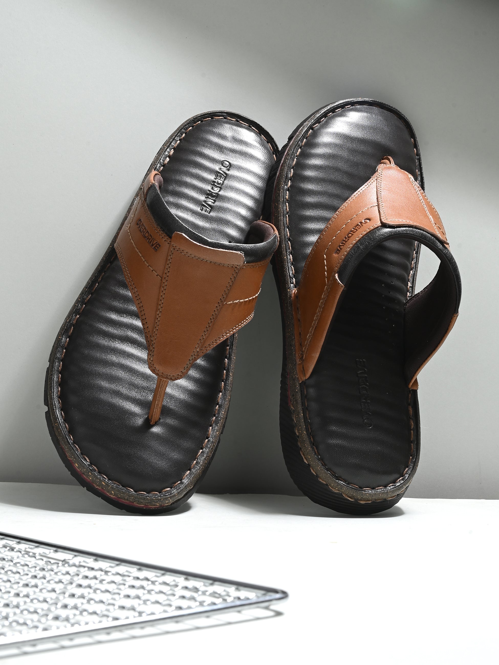 Overdrive Reworked Classic Hakuna Matata Brown Sandal Slipper For Men